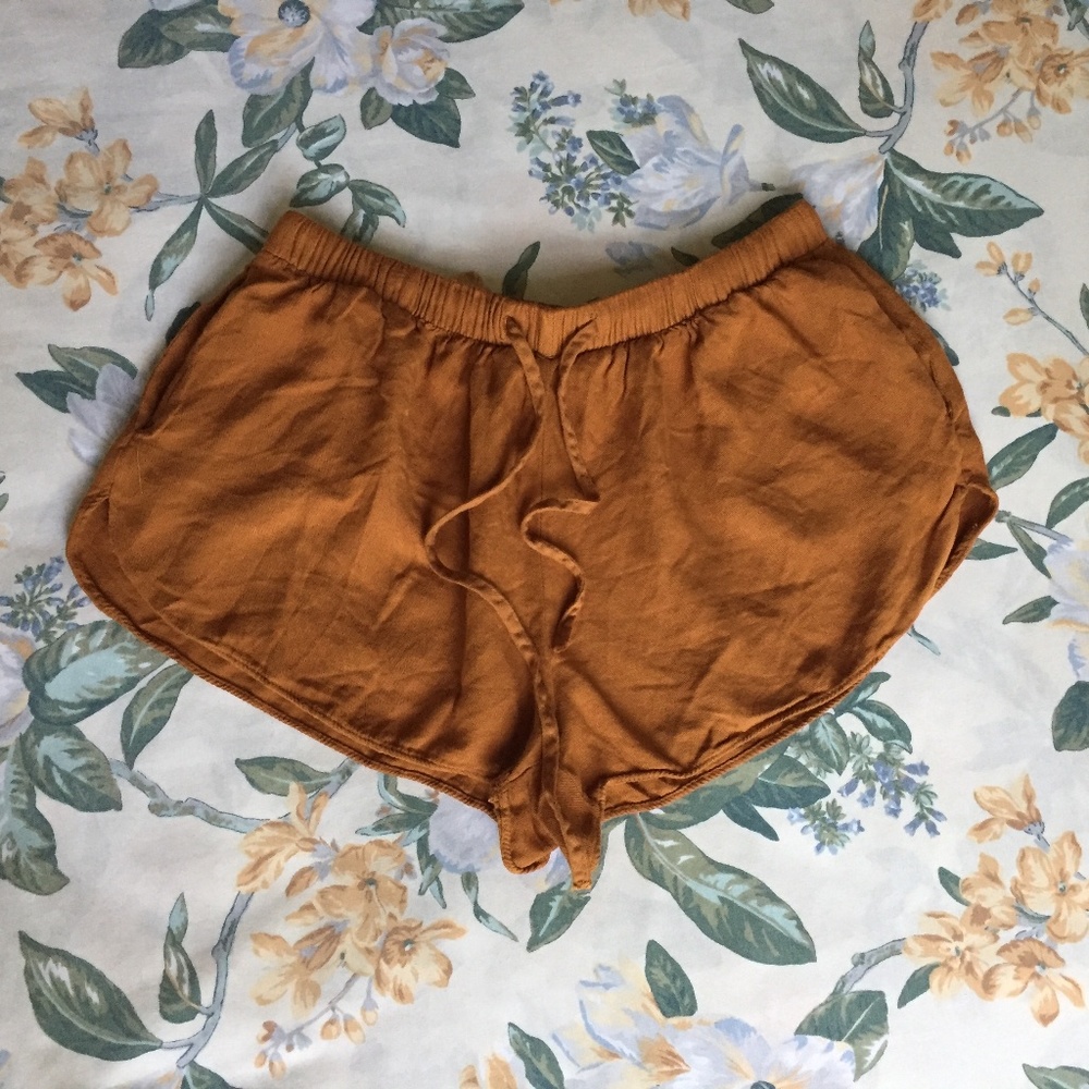 Mustard F21 Flowy Shorts with Pockets